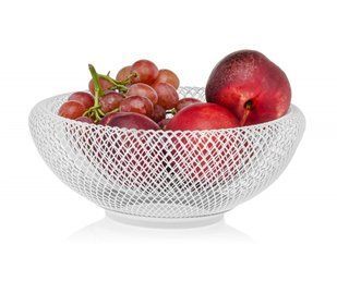Металевий кошик 25х11 см для фруктів (Фруктівниця) Біла (R92038) R92038_White фото