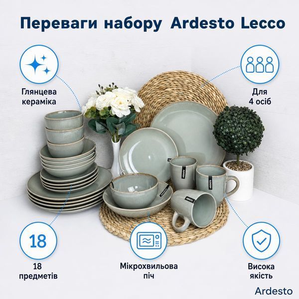 Набір посуду Ardesto Lecco (AR0018LRG) AR0018LRG фото