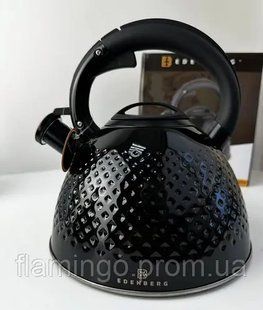 Чайник із нержавіючої сталі зі свистком 3 л Edenberg Чорний EB-8854 EB-8854-Black фото