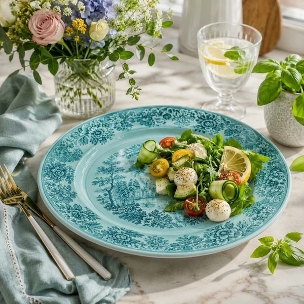 Тарілка порцелянова Heritage Toile Collection 27 см французька бірюза (K315) K315 фото