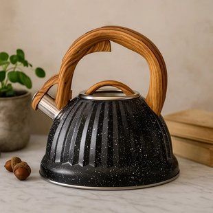 Чайник із нержавіючої сталі зі свистком 3 л Edenberg EB-8810 Black EB-8810Black фото