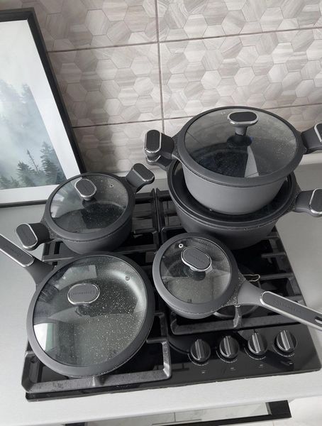 Набір посуду Edenberg з мармуровим антипригарним покриттям 10 предметів литий алюміній 5631 EB-5631 фото