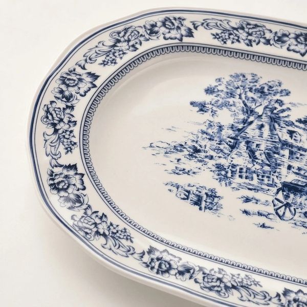 Блюдо порцелянове Heritage Toile Collection Blue 35,5&times;20,5&times;3 см (K341) K341 фото